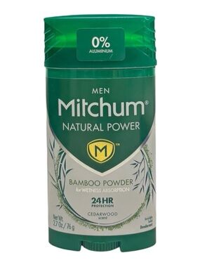 Mitchum Men Natural Power Bamboo Powder Deodorant Cedarwood 2.7oz Old Formula